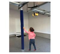 180cm Height Basement Pole Column Padding Wrap Around, Padded Pole Covers for Metal Poles, Impact Resistant Replacment Round Column Post Protective Pads, Inside Outside(Black-1.8m tall,Id-22cm)