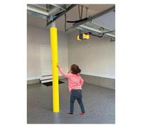 180cm Height Basement Pole Column Padding Wrap Around, Padded Pole Covers for Metal Poles, Impact Resistant Replacment Round Column Post Protective Pads, Inside Outside(Black-1.8m tall,Id-22cm)