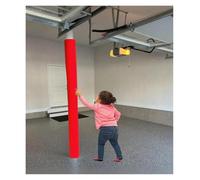 180cm Height Basement Pole Column Padding Wrap Around, Padded Pole Covers for Metal Poles, Impact Resistant Replacment Round Column Post Protective Pads, Inside Outside(Black-1.8m tall,Id-22cm)