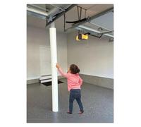 180cm Height Basement Pole Column Padding Wrap Around, Padded Pole Covers for Metal Poles, Impact Resistant Replacment Round Column Post Protective Pads, Inside Outside(Black-1.8m tall,Id-22cm)