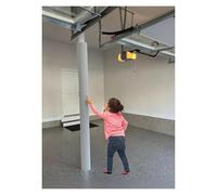 180cm Height Basement Pole Column Padding Wrap Around, Padded Pole Covers for Metal Poles, Impact Resistant Replacment Round Column Post Protective Pads, Inside Outside(Black-1.8m tall,Id-22cm)