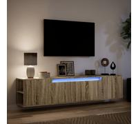 180CM Modern Wall-Mounted TV Cabinet Floating TV Stand Media Unit RGB LED Lights