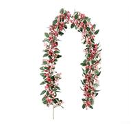 180cm Pink Berry Vine Garland for Indoor Outdoor Seasonal Decor, Plastic Garland to Enhance Festive Home and Garden Ambiance (pink)