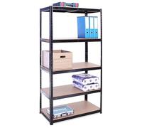 180cm x 90cm x 45cm, Black 5 Tier (175KG Per Shelf), 875KG Capacity Garage Shed Storage Shelving Units, 5 Year Warranty