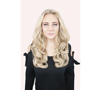 180g BOMBSHELL HAIR EXTENSIONS 24" 5 Clips Curly One Piece Half Head Clip On Hair Extensions Wig(M17 BLEACH BLONDE)