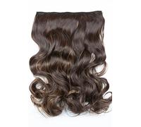 180g BOMBSHELL HAIR EXTENSIONS 24" 5 Clips Curly One Piece Half Head Clip On Hair Extensions Wig(M22 HIGHLIGHTS TOFFEE BROWN)
