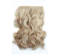 180g BOMBSHELL HAIR EXTENSIONS 24" 5 Clips Curly One Piece Half Head Clip On Hair Extensions Wig(M24 HIGHLIGHTS CHAMPAGNE BLONDE)
