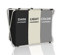 180L Laundry Basket Sorter, Large 3 Section Collapsible Laundry Hamper for Laundry Room Organization, 28" x 21"x 15" Dirty clothes Hamper Bag for Bedroom Blanket Storage Organizer (3 Section Black)