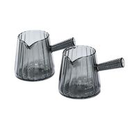 180Ml Glass Creamer Pitcher Set, 2Piece Borosilicate Cups with Pour Spout, Marked Scale, Espresso Tasks, Kitchen Service Glass Coffee Pitcher Borosilicate Measuring Cup Milk Portion Server Pour Spout