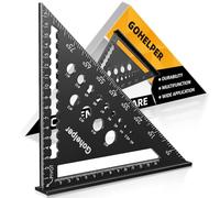 180mm/7 inch Multifunctional Carpenters Square tool Drill Gauges Metric 3-15mm Aluminium Metal Set Square Carpentry Triangle Ruler Woodworking Framing