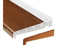 180mm Window Sill uPVC Plastic External Door Cill (with End Caps) - Golden Oak, 2m