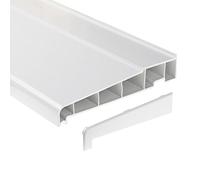 180mm Window Sill uPVC Plastic External Door Cill (with End Caps) - White, 2m