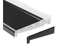 180mm x 1m Black UPVC Plastic External Window Sill (with End Caps)