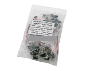 180PCS=18value*10PCS Polyester film capacitor Assorted Kit contains 2A104J 2A332J 2A472J 2A103J 2A333J 2A473J 2A563J 2A223J CZAOINCU