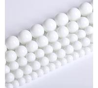 180pcs 4mm Natural White Porcelain Beads for Jewelry Making 32" 2 Strand Natural White Porcelain Spacer Beads