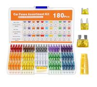 180Pcs Blade Car Fuse Assortment Kit, Micro *60 Mini *60 Standard Auto Fuses *60 & Puller & Box 2Amp 3A 5A 7.5A 10A 15A 20A 25A 30A 35A 40A for Motorcycle Automotive RV SUV Truck Boat