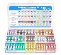 180PCS Car Fuse Kit, Car Fuse Assortment Kit, Assorted Micro Fuses, 2A-40A Universal Fuses Mixed Household UK for Cars, RVs, SUVs, Motorcycles, Trucks