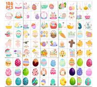 180pcs Easter Temporary Tattoos Bulk - Pre Cut Easter Egg Fillers Basket Stuffers, Bunny Rabbit Egg Lamb Tattoo Stickers,Goodie Bag Classroom Prizes Crafts Party Favors Supplies Mega Value Pack