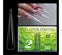180pcs Extra Super Long 5XL Transparent Nails Tips For Salon French Nails Art Wedding Party Nails Decorations