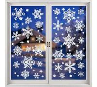 180Pcs Glitter Christmas Snowflake Window Clings Reusable Snowflake Window Stickers for Crafts Double-Sided Winter Window Decoration Stickers for Holiday, Party Supplies