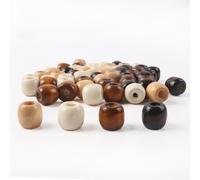 180Pcs Large Hole Barrel Wood Beads,11 * 12mm 6 Colors Natural Wooden Spacer Beads Big Wood Braid Hair Bead for Crafting Macrame Rosary Jewelry Bracelet Making