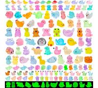 180pcs Luminous Mini Resin Animals Colorful Tiny Small Little Glow in the Dark Mini Resin Figures to Hide Miniature Animal Figurines for DIY Dollhouse Micro Garden Landscape Aquarium Decor Gift Crafts
