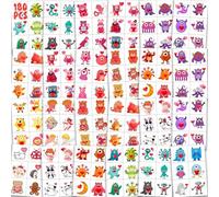 180Pcs Monster Temporary Tattoos Individually - Valentines Tattoos kids Pre-Cut Design Goodies Bags Stuffers Gifts for School Class Weddings Engagement Birthday Sweets Party Favors Crafts Supplies