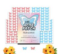 180Pcs Pimple Patch, Acne Hydrocolloid Colorful Butterfly Shape Breathable Face Pimple Patch