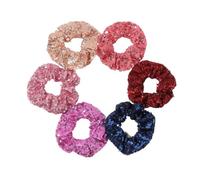 180pcs/set Sparkly Sequin Scrunchies Glitter Hair Ties Ropes For Women Girls 3.9'' Elastic Bands
