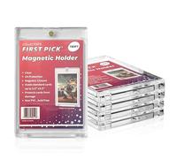 180PT (5 Pack) Premium One Touch Magnetic Card Holder UV Protection - Ultra Clear - PVC FREE - Trading Card Holder Card Protector Magnetic Card Case For Trading Cards Sports Cards Card Holder Case