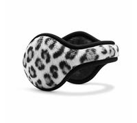 180s Women's Lush Soft Fleece Behind the Head Ear Warmers, Snow Leopard, One Size