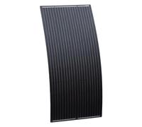 180W black semi-flexible fibreglass solar panel with round rear junction box & 3m cable, durable ETFE coating and monocrystalline solar cells for motorhome, caravan, campervan, boat or off-grid system