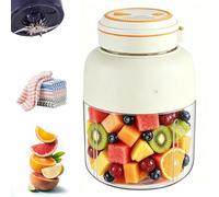180W Portable Wireless Juicer Cup with 38-Blades, Large Capacity Fresh Juice Portable Blender, Food-Safe Material, Personal Blender for Fruits, Vegetables, Smoothie (White, 1300ml)
