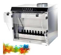 180W Waterfall Spray Booth with Airbrush & 33cm Workspace 3 LED Lights | Water curtain design, 6000K temp, 2200 L/H flow, 1480m³/h suction, touch control, lifting pump, filter hose, easy wash, DIY