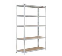 Rhino Racking - 5 Tier Heavy-Duty Industrial Storage Shelves - Galvanised - 180x120x45cm