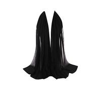 180X80 Chiffon Maxi Plain Scarf Hijab Sarong Shawl Large Wrap (Black)
