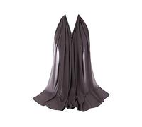 180X80 Chiffon Maxi Plain Scarf Hijab Sarong Shawl Large Wrap (Dark Grey)