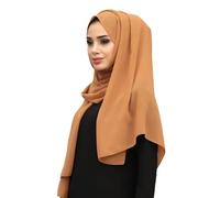 180X80 Chiffon Maxi Plain Scarf Hijab Sarong Shawl Large Wrap (Dark Tan)