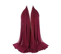 180X80 Chiffon Maxi Plain Scarf Hijab Sarong Shawl Large Wrap (Maroon)