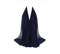 180X80 Chiffon Maxi Plain Scarf Hijab Sarong Shawl Large Wrap (Navy)