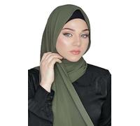 180X80 Chiffon Maxi Plain Scarf Hijab Sarong Shawl Large Wrap (Olive Green)