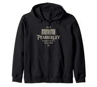 1813 Pemberley Derbyshire England Cream Print Zip Hoodie