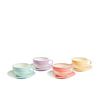 Royal Doulton Coffee Set, Cappuccino Cups and Matching Saucers, 1815 Bright, 256ml, Mixed Set of 4
