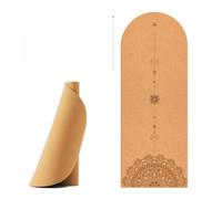 182×68cm 0.5cm Oval Arch Printed Cork Yoga Mat Non Slip for Summer Exercise