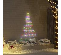 182 cm Multicolour LED Christmas Tree with Ground Spikes, 112 LEDs, 8 Flash Modes, USB Powered Metal Artificial Tree for Indoor & Sheltered Outdoor Use