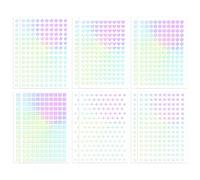1824pcs Holographic Self-Adhesive Sticker for Crafts, Round Star Square Love Flower Shaped Mini Foil Stickers for Reward at School Classroom (Holographic Color)