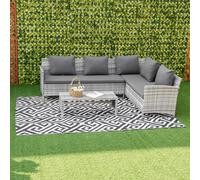 182x274cm Reversible Outdoor Rug Portable Plastic Straw RV Camping Mat Outsunny Black 180cm x 270cm