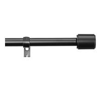 183-366cm Extendable 25mm Curtain Rod Pole Cap Finials Black