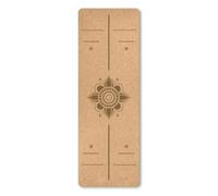 183×61cm 4/5mm Cork TPE Yoga Mat With Alignment Position Lines for Summer Exercise