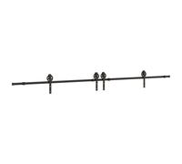 (183 cm) vidaXL Sliding Door Hardware Kit 183 cm Steel Black sliding door hardware